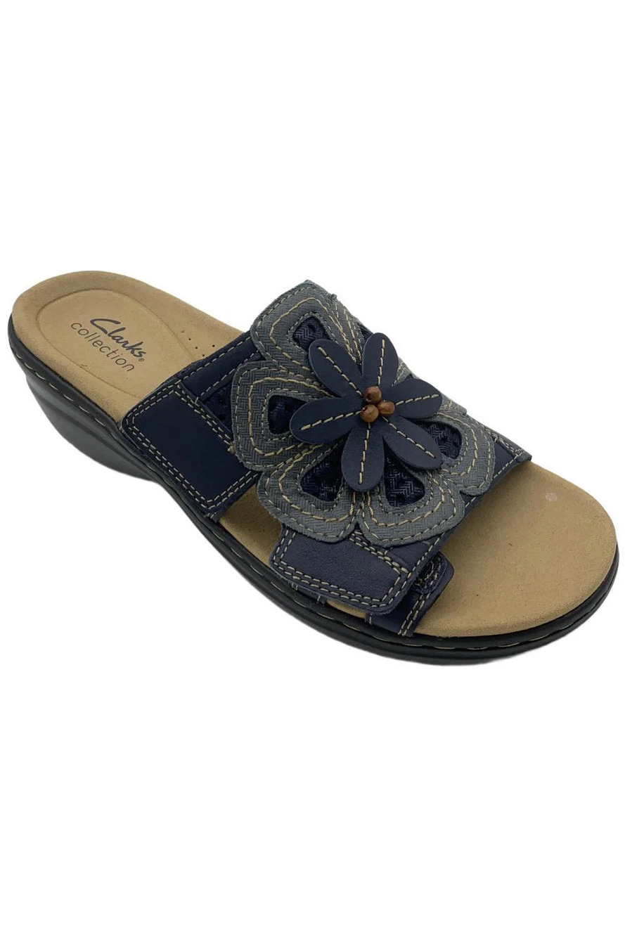 Clarks Women's Merliah 2 Belle Leather Sandal Navy Multi - Narrow